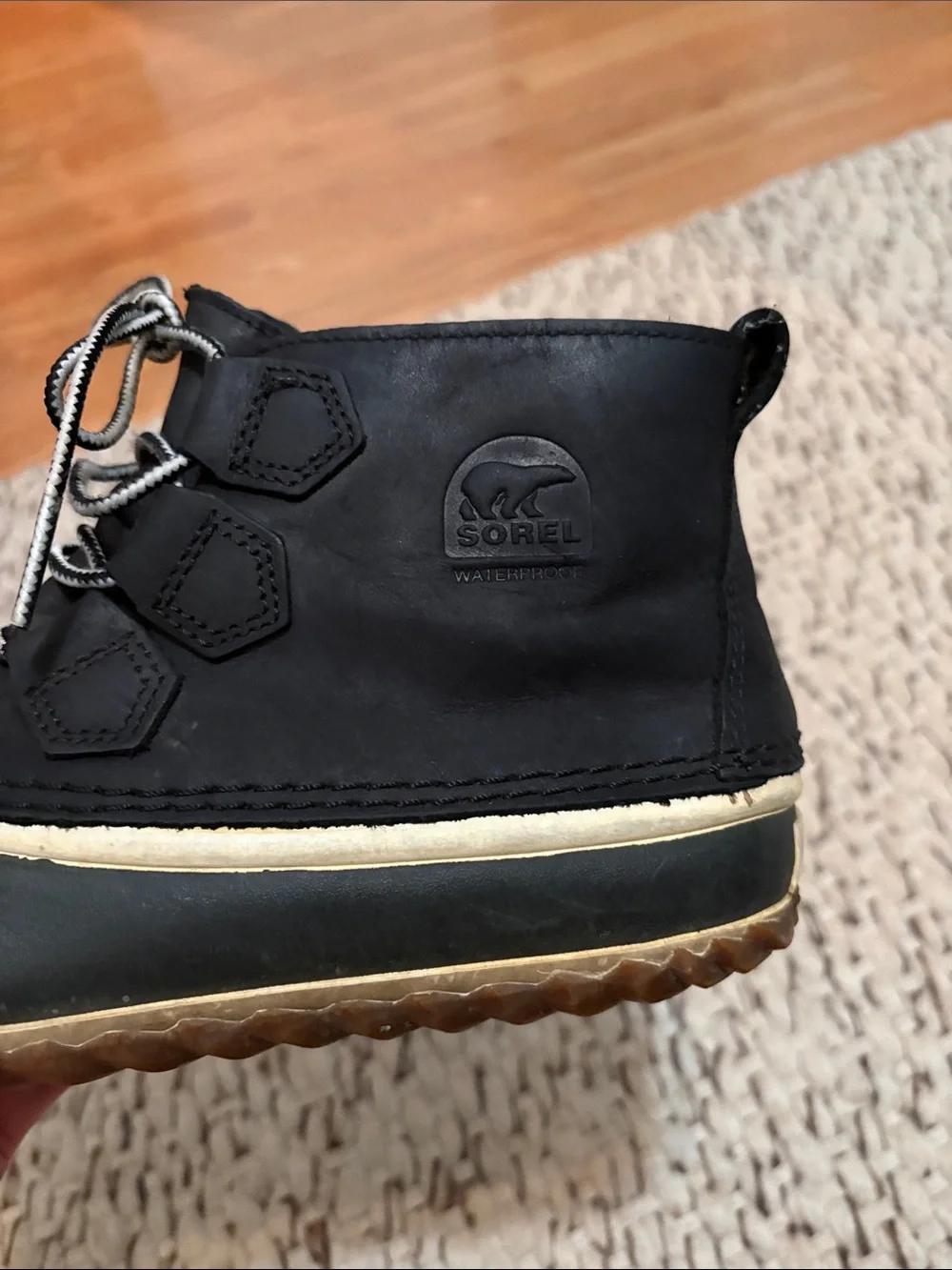 Sorel Black and Gum Lace-Up Women's Winter/Rain Boots